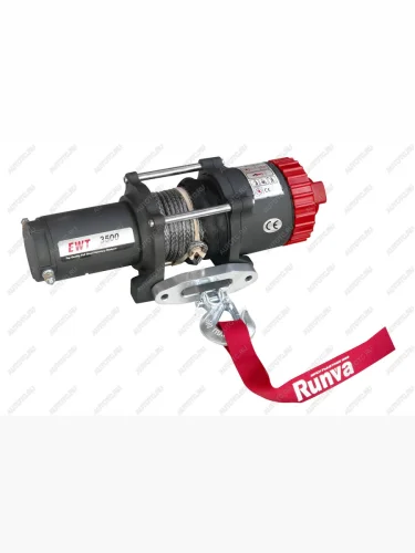 Лебёдка электрическая (12V 3500A lbs 1588 кг) RUNVA (синтетический трос) 