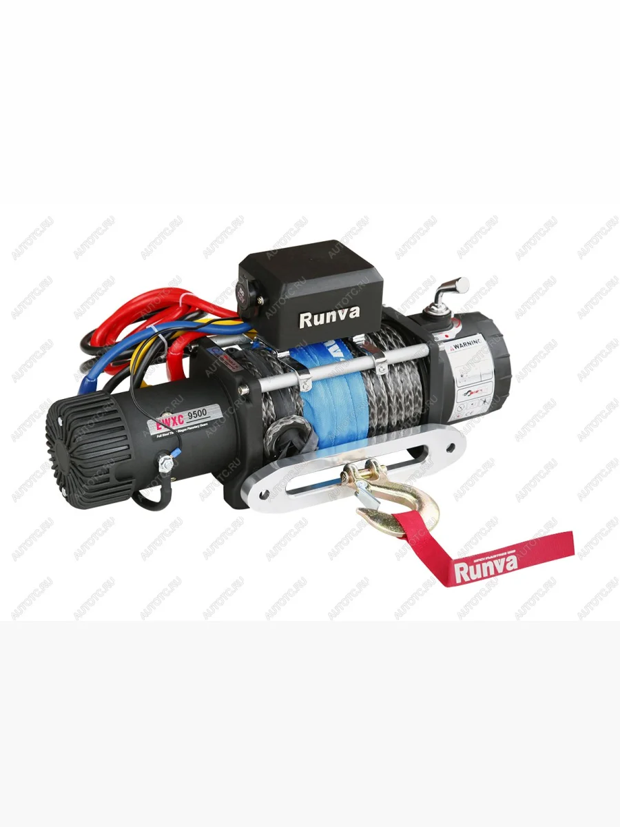 Лебёдка электрическая высокоскоростная 24V Runva 9500 lbs 4350 кг (синтетический трос) RUNVA ewxc9500ssr24v  с доставкой в г. Керчь
