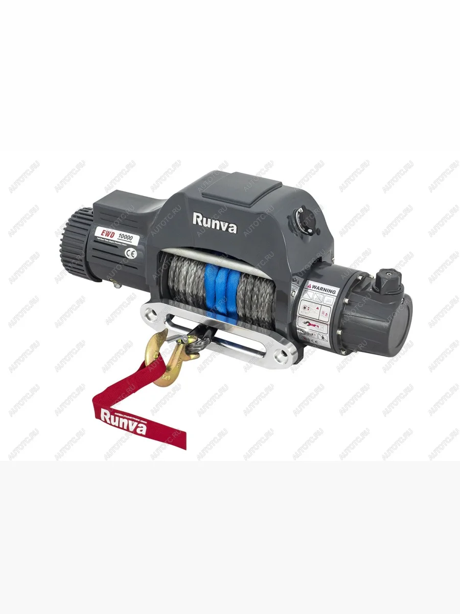 Лебёдка электрическая двухскоростная 12V Runva 10000 lbs 4500 кг (синтетический трос) RUNVA ewd10000sr  с доставкой в г. Керчь