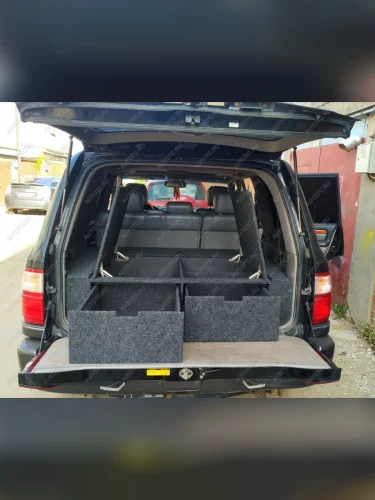 Органайзер в багажник (2 выдвижных ящика+спальник) Автопол Toyota Land Cruiser 10 100 дорестайлинг (1998-2002)