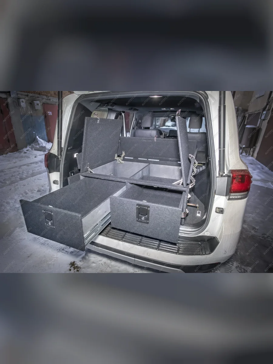 Органайзер в багажник для Toyota Land Cruiser 300 (2 выдв.ящика+клав.замки+спальник) РФ 300-004  с доставкой в г. Керчь