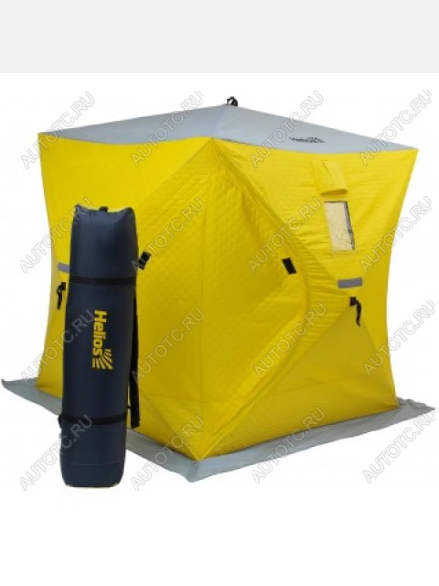 Палатка зимняя HELIOS Куб 1,8х1,8 (желтыйсерый) HELIOS hs-isci-180yg  с доставкой в г. Керчь