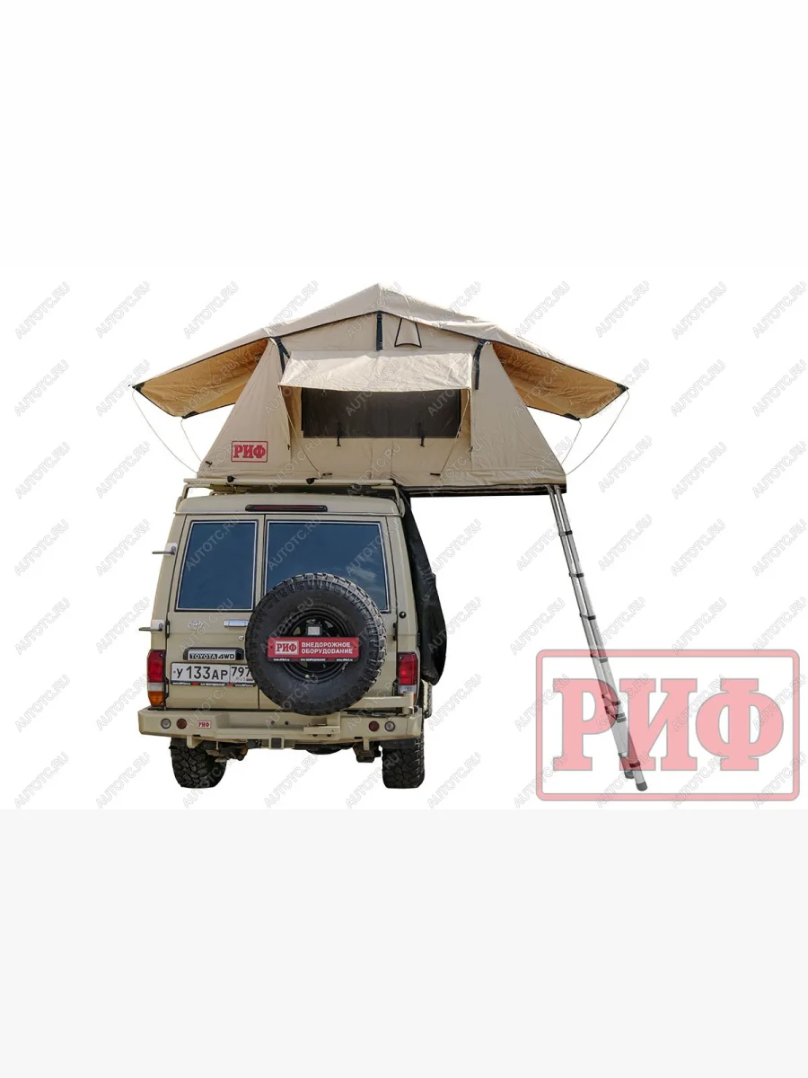 Палатка на крышу автомобиля РИФ Soft RT01-140, тент песочный, 280 г, 140х240х115 РИФ rifrt0114060000  В Кинешме Ивановской области