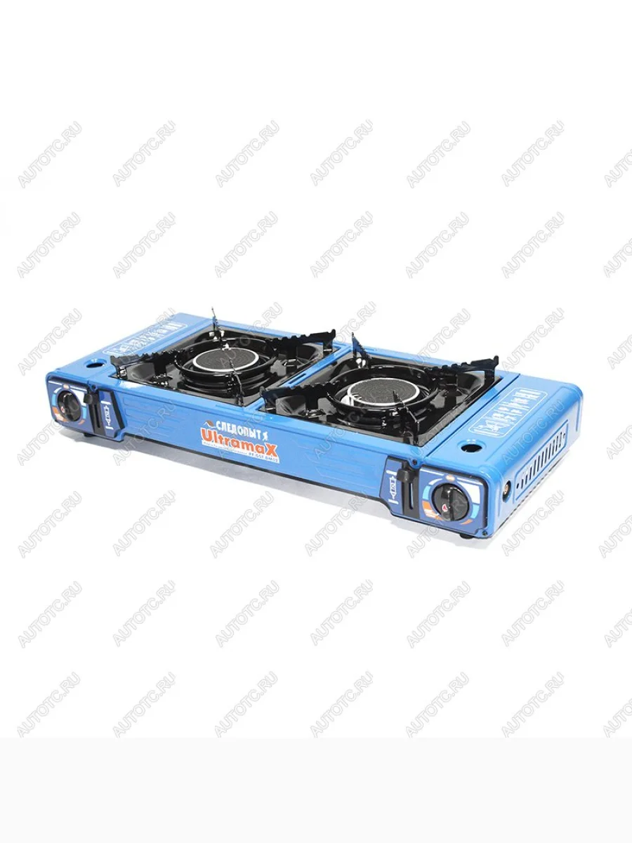 Плита газовая портативная СЛЕДОПЫТ- ULTRAMAX, двойная, керамическая, с переходником СЛЕДОПЫТ pf-gst-dm02  с доставкой в г. Керчь