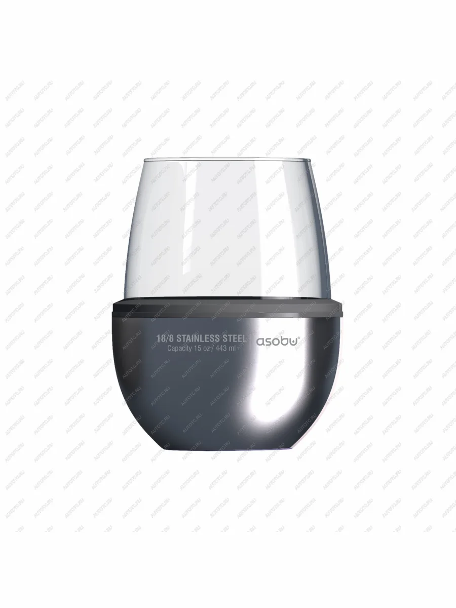 Термобокал для вина WINE KUZIE 440 мл, серебряный ASOBU stl24.11-silver  с доставкой в г. Керчь