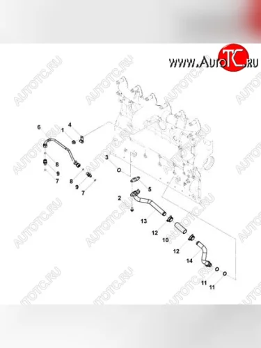 Трубка подачи масла к турбине QSB 3282153 CUMMINS 0771