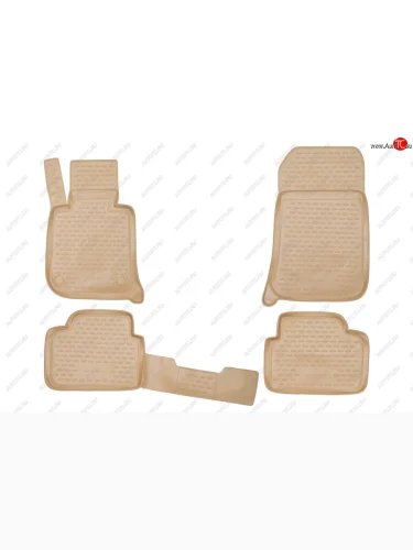 Коврики в салон BMW 3 2006-2012, 4 шт. (полиуретан, бежевые)  БМВ Тройка Element nlc.05.05.212k