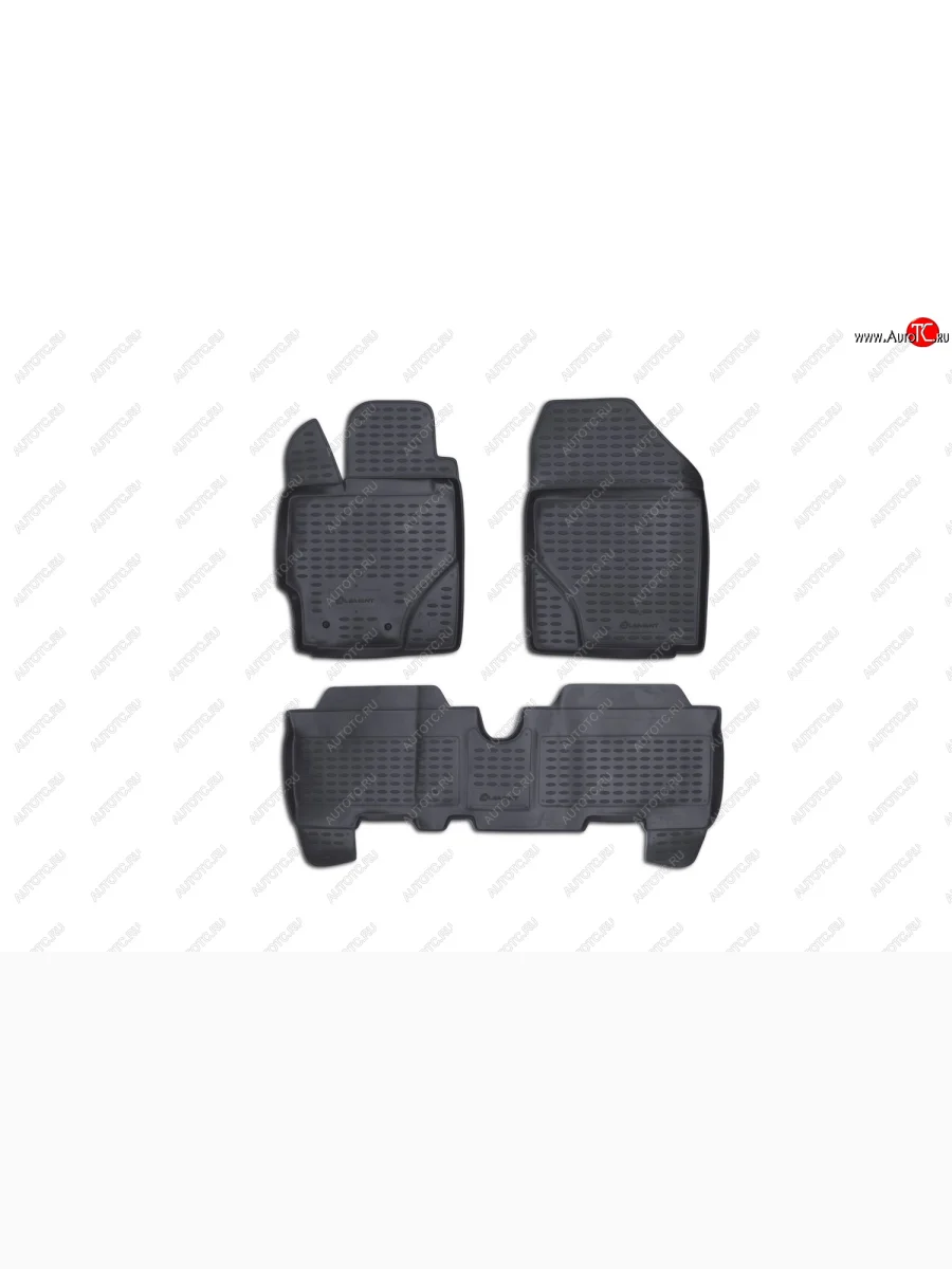 Коврики в салон TOYOTA Yaris 012006-2010, 3 шт. (полиуретан, серые)  Тойота Ярис Element nlc.48.10.211k  в Самаре Самарской области
