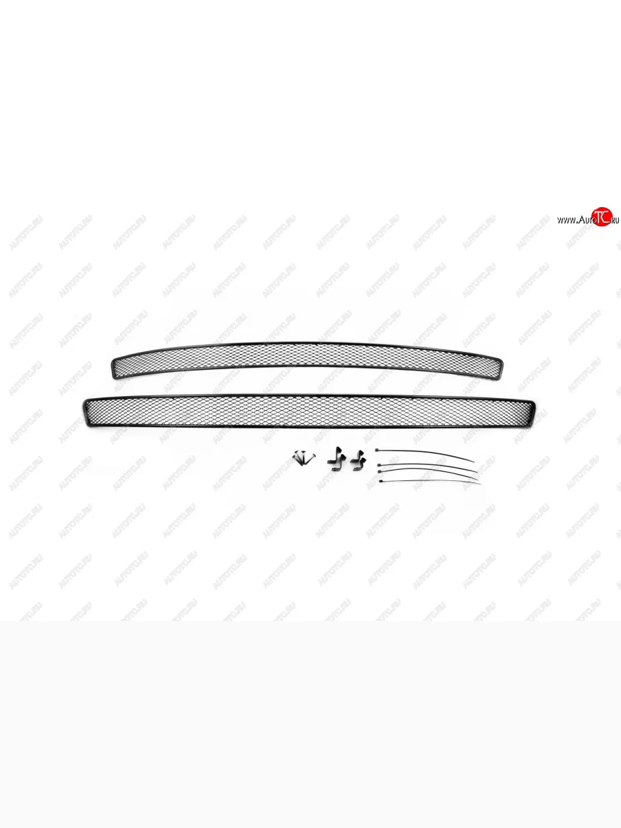 Сетка на бампер внешняя для SKODA Octavia A7 2014-2017, 2 шт., черн., 15 мм, с противотуманными фонарями  Шкода Октавия Arbori 01-470814-151  в Воронеже Воронежской области