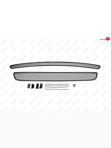 Сетка на бампер внешняя для RENAULT Koleos 2008-2011, 2 шт., черн., 15 мм, для автомобилей с накладкой на бампер  Рено Колеос Arbori 01-431608-151