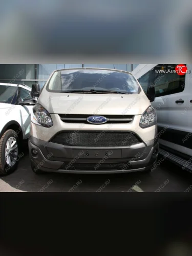 Сетка на бампер внешняя для FORD Tourneo Custom 2014-2017, 2 шт., черн., 15 мм, для автомобилей с передним парктроником  Форд Турнео коннект Arbori 01-170814-151