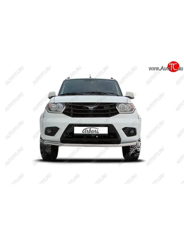 Защита переднего бампера d57 Arbori нерж. сталь для UAZ PATRIOT 2014-нв  Патриот Arbori afzdaup1404