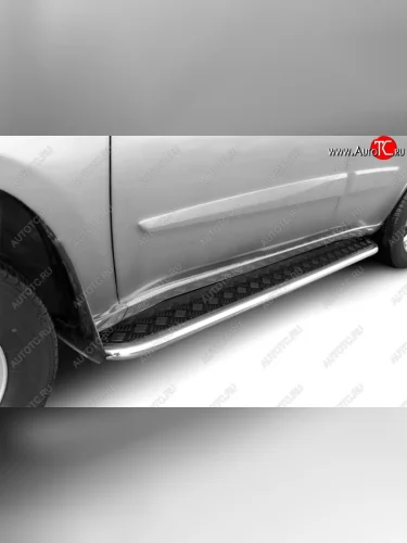 Защита штатных порогов Arbori d42 с листом(чёрный квинтет) CHERY TIGGO FL 2013-  Черри Тигго 5 Arbori afzdactfl12