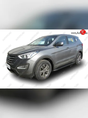 Комплект алюминиевых порогов Arbori Optima Black 1800 для HYUNDAI Santa Fe 2012-2016  Хендай Санта Фе Arbori afzdaalhsft1201