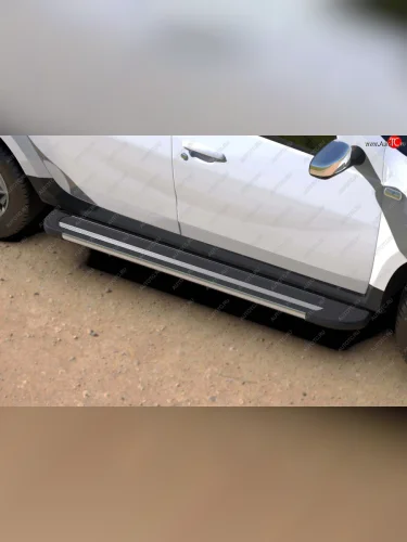 Комплект алюминиевых порогов Arbori Luxe Black 1800 для RENAULT Duster 2015-2021  Рено Дастер Arbori afzdaalrd1503