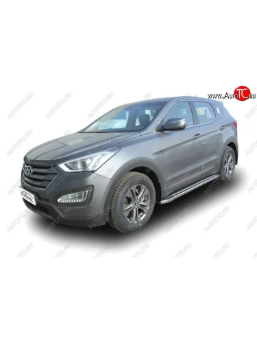 Комплект алюминиевых порогов Arbori Luxe Black 1800 для HYUNDAI Santa Fe 2012-2016  Хендай Санта Фе Arbori afzdaalhsft1203