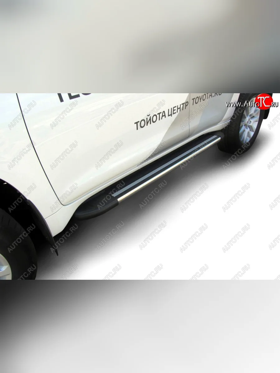 Комплект алюминиевых порогов Arbori Luxe Black 1600 для TOYOTA Land Cruiser Prado 2014-2017  Тойота Ленд крузер прадо Arbori afzdaaltop1403  в Самаре Самарской области