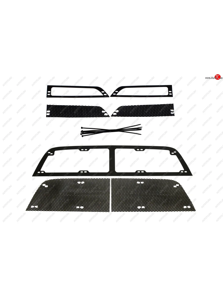 Защитная сетка решетки радиатора и переднего бампера для Renault Duster I рестайлинг 2015-2020, шагрень  Рено Дастер Русская Артель srr-139502  в Самаре Самарской области