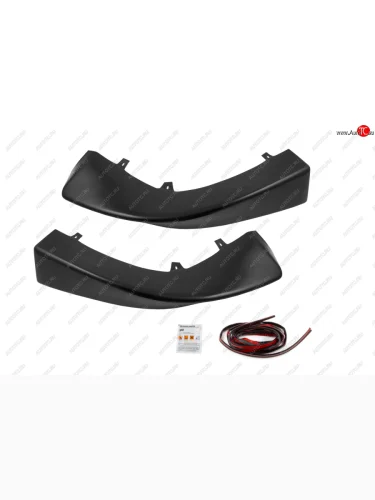 Накладка на передний бампер клыки (2 шт.) для Mitsubishi Lancer X 2007-2010, глянец (под покраску)  Митсубиси Лансер Русская Артель nml-006700