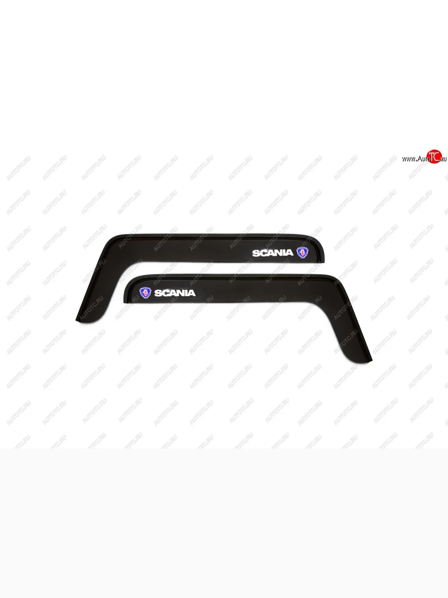 Дефлектор окон 2 шт. SCANIA 3 серия (82113143)  короткий 1988-1996, накладной, скотч 3М, дымчаты REIN reinwv883  в Самаре Самарской области