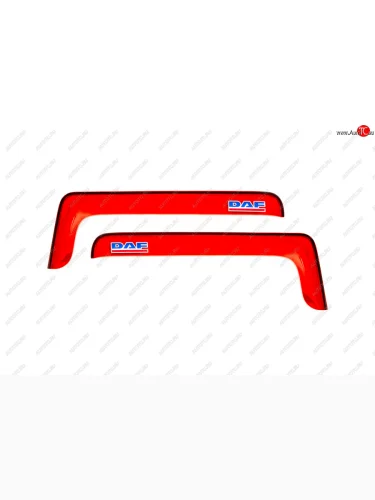 Дефлектор окон 2 шт. DAF XF 95 короткий 1997-, накладной, скотч 3М, красный  Даф ИКСФ REIN reinwv838k