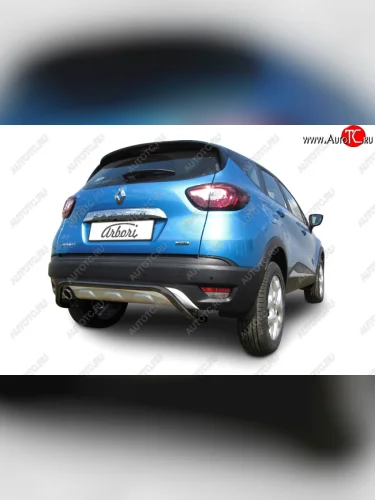 Защита заднего бампера Arbori d42 скоба черные RENAULT KAPTUR 2016-  Рено Каптюр Arbori afzdark08b