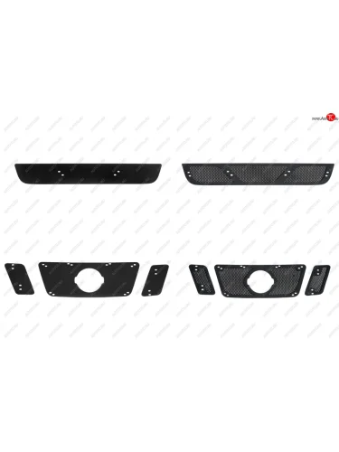 Защитная сетка и зимняя заглушка решеток радиатора и переднего бампера для Nissan Pathfinder (R51) рестайлинг 2011-2013 , шагрень  Ниссан Патфайндер Русская Артель srn-140402