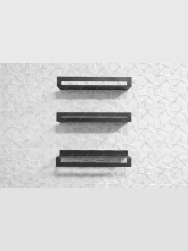 Набор 3-х полок для ванной комнаты, черные (сталь) FORMAT afm.han.s001