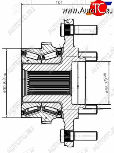 Ступичный узел перед MMC PAJERO IVMONTERO V87WV97W 2006- (в сборе) SAT ST-3880A015