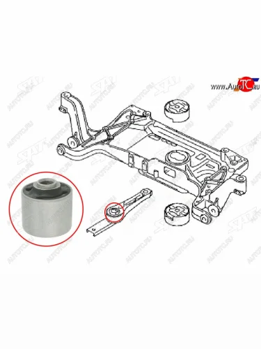 Сайлентблок Audi A3 03-13  Q3 11-19  Skoda Octavia 04-13  Volkswagen Golf 03-19  Jetta 05-19  P SAT ST-3C0199855JC