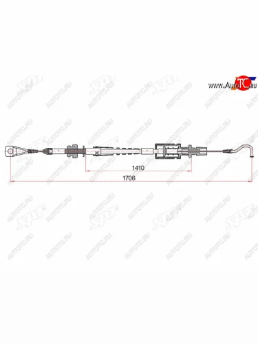 Трос газа VOLKSWAGEN TRANSPORTER IV 90-03 (1706mm) SAT ST-401-0002