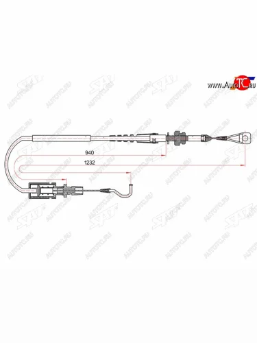 Трос газа VOLKSWAGEN TRANSPORTER IV 90-03 (1232mm) SAT ST-401-0003