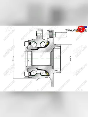Ступичный узел передлев NISSAN TEANA PJ32(VQ35)MURANO PNZ51(VQ35) (32 шлица) SAT ST-40203-JP11A