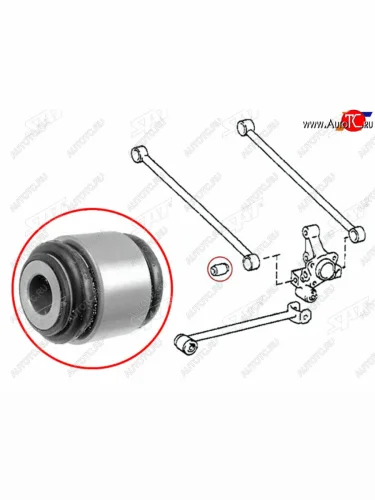 Сайлентблок Toyota Caldina (T190,T210) 92-02  Camry (XV20) 86-02  Vista 86-98  Camry 96-01 (Зад) SAT ST-42210-14010