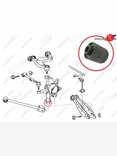Сайлентблок Toyota Crown 99-08  Mark II (X110) 00-04  RAV4 (XA30,XA40) 05-19  Lexus GS 97-04  IS SAT ST-42305-51010F