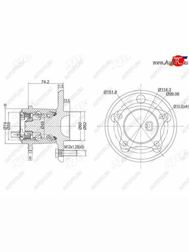 Ступичный узел задн.лев TOYOTA WINDOM MCV30CAMRY ACV40 SAT ST-42460-06010