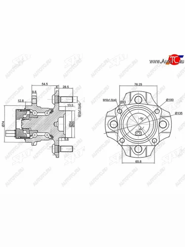 Ступичный узел задн. TOYOTA COROLLAFIELDERRUNXALLEX 2WD 00- SAT ST-42450-12051