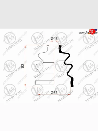 Пыльник шруса наружный SUBARU OUTBACK 03-09 B13SUZUKI SWIFT04-09 1.3L (2 хомута. резина) MARUICHI 08-414