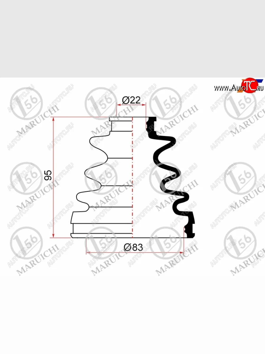 Пыльник ШРУСа наружный TOYOTA CAMRY SXV1#MCV20 5SFE 92-01VOLVO S60S80 98-06V70 00-07A6 97-05 MARUICHI 02-133  в Керчи Республика Крым