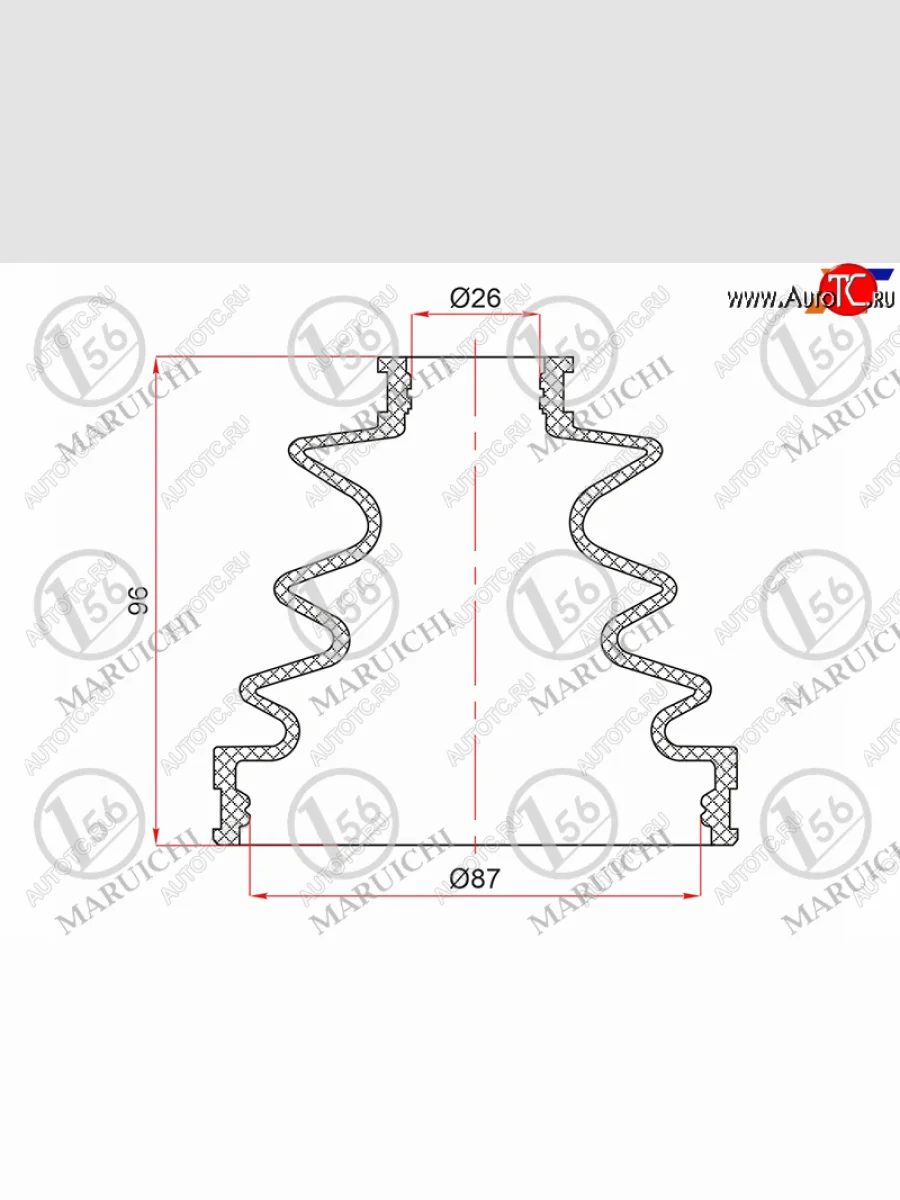 Пыльник ШРУСа наружный TOYOTA CAMRY GRACIA MCV2# 5SFE 96-01MARK II WAGON 97-01 MARUICHI 02-125  в Керчи Республика Крым