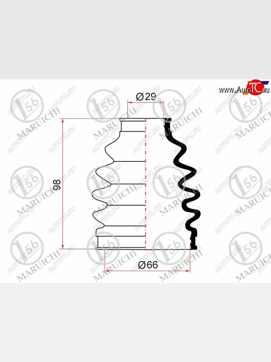 Пыльник ШРУСа наружный RR TOYOTA MARK 2MARK 2 BLIT GX11#JZX11#VEROSSA GX11#JZX110 1JZFSE MARUICHI 02-156  в Керчи Республика Крым