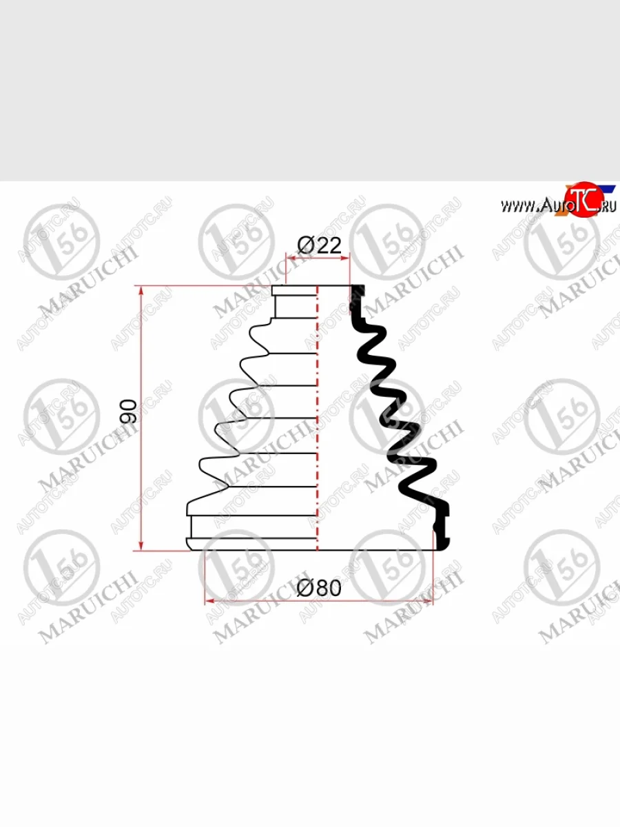 Пыльник ШРУСа наружный TOYOTA FIELDER 06-12PREMIOALLION ZRT26# 07-10 MARUICHI 02-173  в Керчи Республика Крым