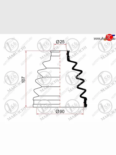 Пыльник ШРУСа наружный TOYOTA CAMRY ACV4# 06-09RAV4 ACA2# 2AZFE 03-05IPSUM ACM2# 01-09HONDA ACCOR MARUICHI 02-164