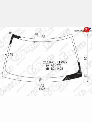 Стекло лобовое LADA 2110 95-14  2111 97-14  2112 99-09  Priora 07-18 XYG 2110-CL LFW/X