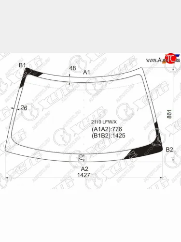 Стекло лобовое LADA 2110 95-14  2111 97-14  2112 99-09  Priora 07-18 XYG 2110 LFW/X