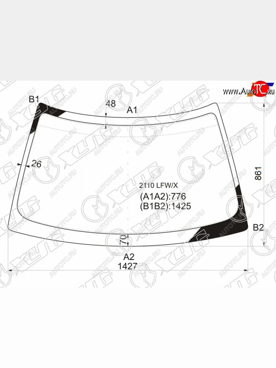 Стекло лобовое LADA 2110 95-14  2111 97-14  2112 99-09  Priora 07-18 XYG 2110 LFW/X  в Воронеже Воронежской области