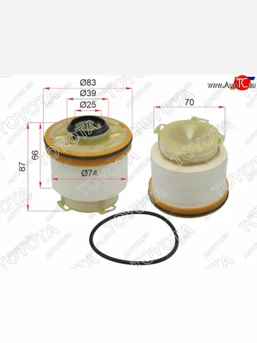 Фильтр топливный TOYOTA HILUX 1KDFTV 12-15FORTUNER 12-15MITSUBISHI L200 4N15 15- TOYOTA 23390-0L050