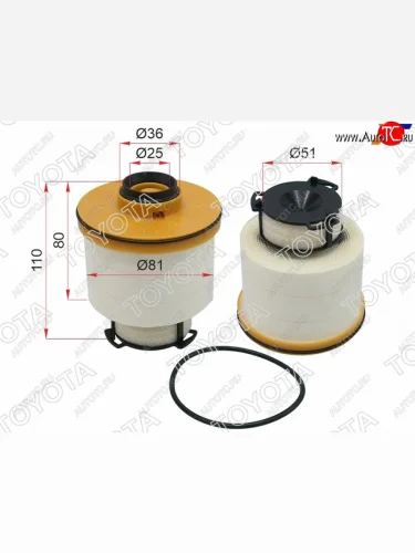 Фильтр топливный 1-2GD HILUX 15- TOYOTA 23390-0L070