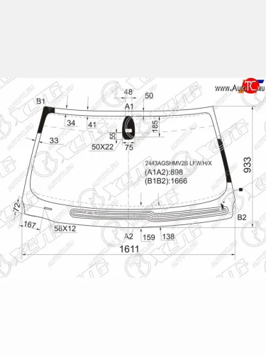 Стекло лобовое (Обогрев щеток Датчик дождя) BMW 7-Series 05-08 XYG 2443AGSHMV2B LFW/H/X