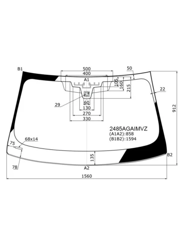 Стекло лобовое (датчик дождя, молдинг) AGC (зеленое) BMW 5 серия  G30 - M5  6 F90